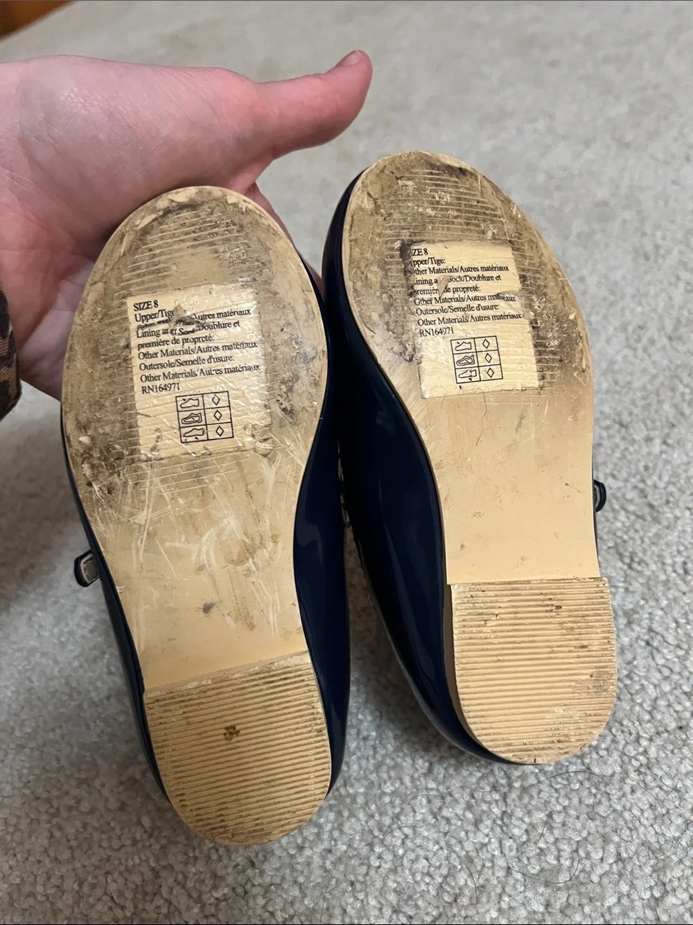 Janie and Jack Navy Patent Mary Janes with Bow Strap